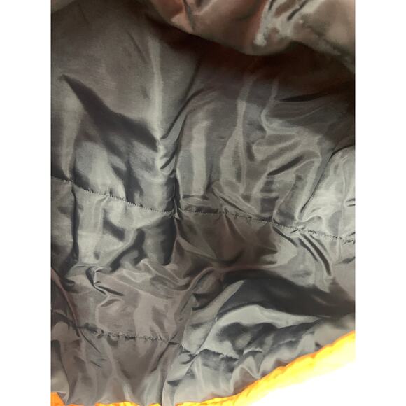 L.L. Bean Neon Orange Vtg 90s Hooded Anorak Quilted Jacket Oversized Size M - Picture 6 of 8